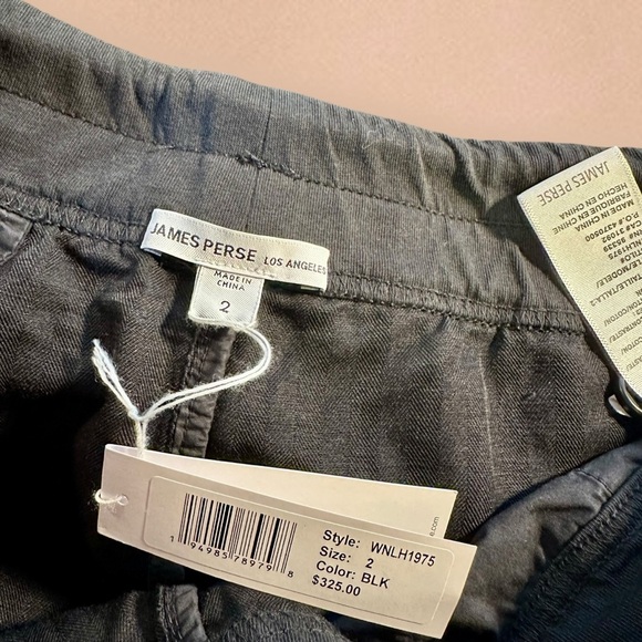 NWT James Perse ‘Classic Hino Tapered Drawstring Waist Pants’ in Black Size 2/M - Picture 7 of 15
